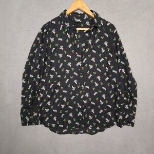 Disney Mickey Mouse Blouse Womens Size US 10 UK‎ 12 Christmas Chiffon